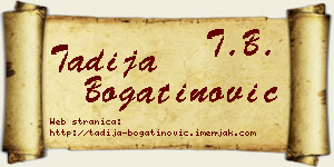 Tadija Bogatinović vizit kartica